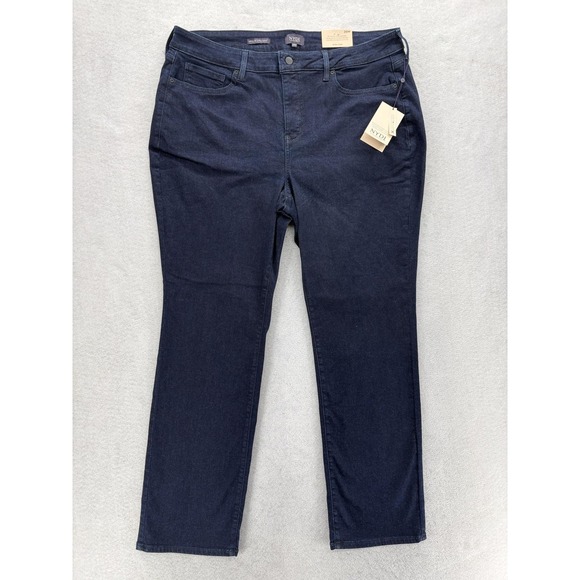 NYDJ Denim - NYDJ Marilyn Straight Jeans Womens 20W Blue Rinse High Rise Stretch Lift Tuck
